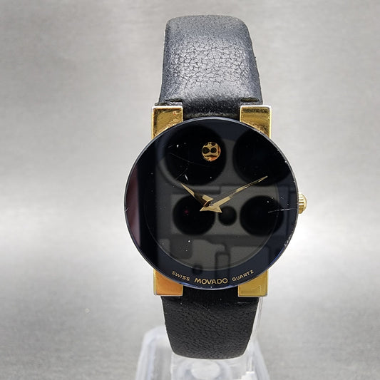 Movado Museum Watch Women 23mm Black Dial Steel Round 81.C1.827 New Battery0
