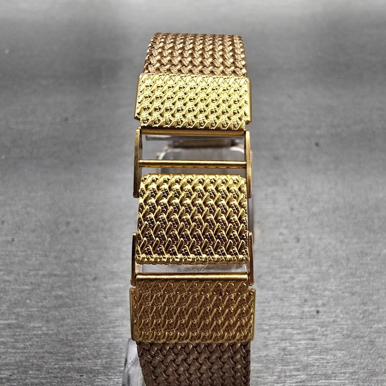 Seiko Watch Men 25mm Black Dial Gold Tone Rectangle 7430-5499 New Battery VTG7
