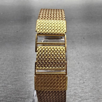 Seiko Watch Men 25mm Black Dial Gold Tone Rectangle 7430-5499 New Battery VTG7