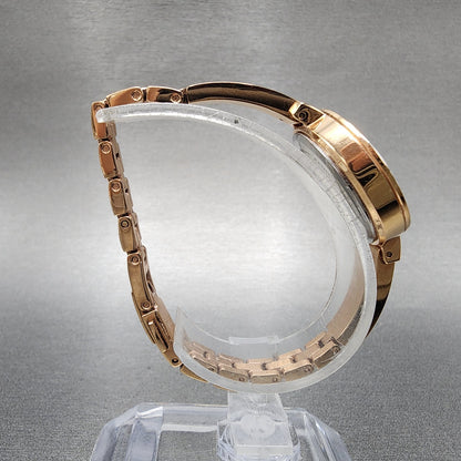 Citizen EcoDrive Silhouette Crystal Watch Women 25mm MOP Dial Rose Gold Tone BA8