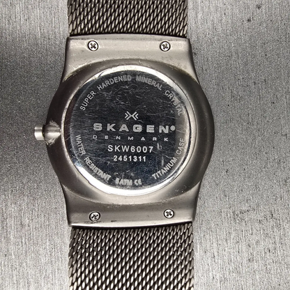 Skagen Melbye Watch Men 40mm Gray Dial Titanium Daydate Round SKW6007 New Batt10