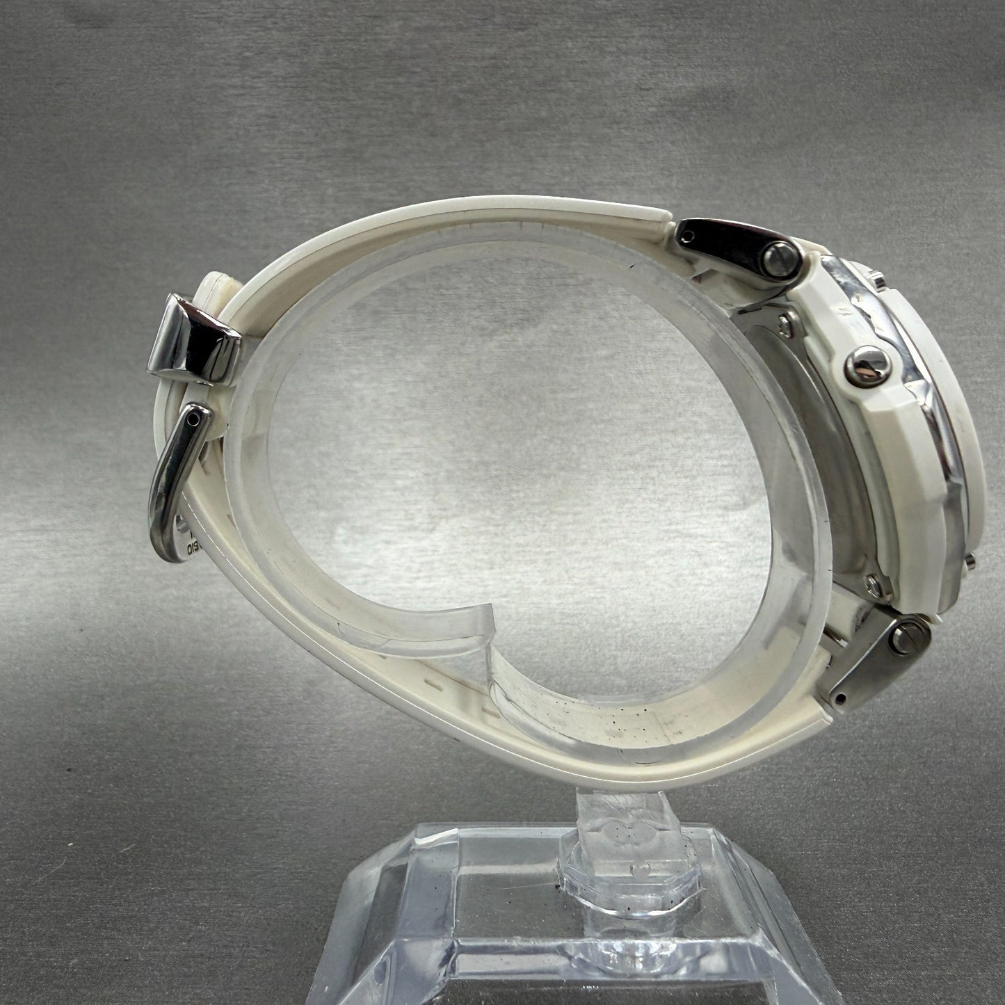 Casio BabyG Watch Women 41mm Silver Dial White Tone Round Solar BGA1400 Works8