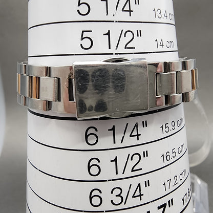Seiko Solar Tank Watch Women 18mm White Dial Two Tone Rectangle Lukia RunsB10