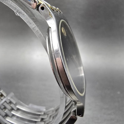 Movado Esperanza Watch Men 33mm Black Dial Two Tone Round 84.19.861 PARTS4