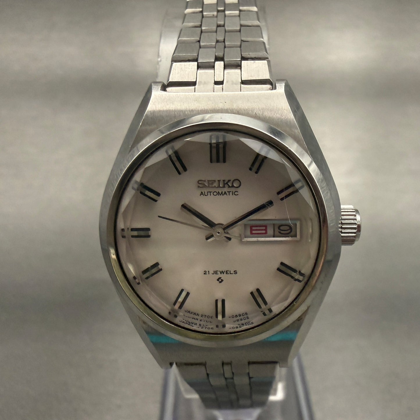 Seiko Watch Women 26mm White Dial Silver Round Daydate 2706-0340 Automatic Runs0