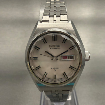 Seiko Watch Women 26mm White Dial Silver Round Daydate 2706-0340 Automatic Runs0