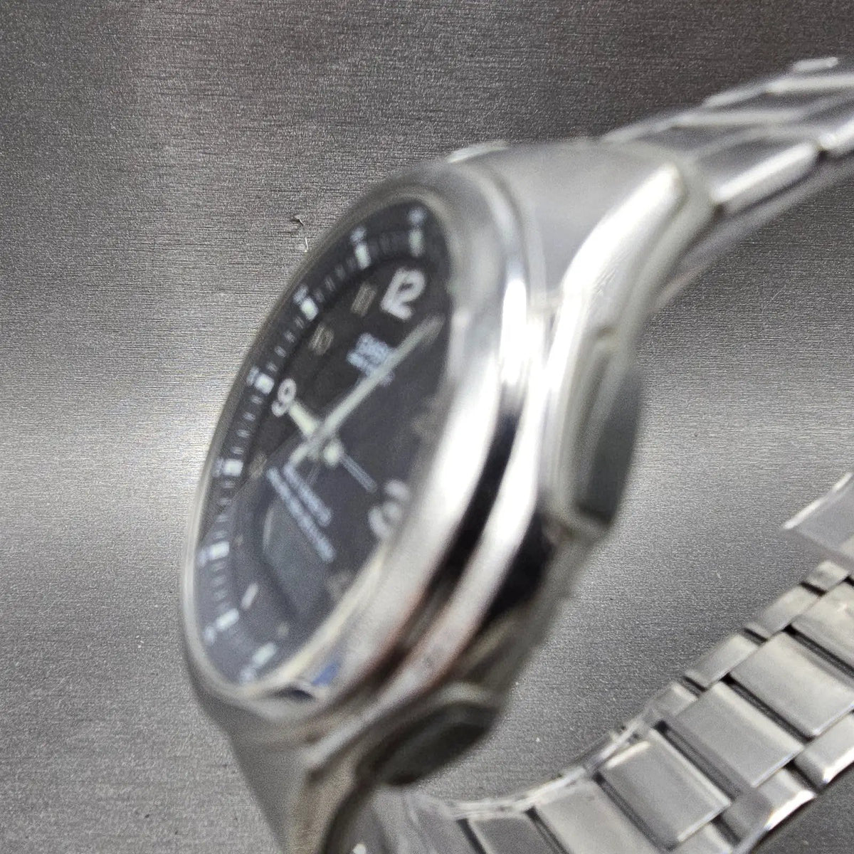 Casio Waveceptor Watch Men 41mm Black Dial Analog Digital Steel WVA-M480 Works T2