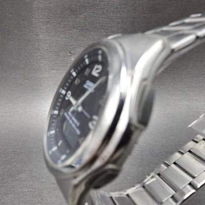 Casio Waveceptor Watch Men 41mm Black Dial Analog Digital Steel WVA-M480 Works T2