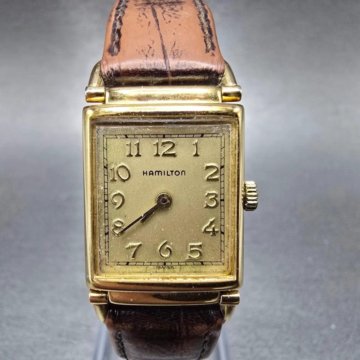 Hamilton Wilshire Watch Women 18mm Women Gold Dial Gold Registered Edition PARTS0
