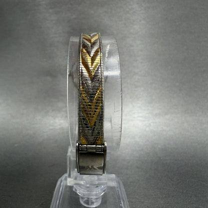 Waltham Watch Women 18mm Silver Dial Two Tone Oval Mesh Band New Battery VTG7