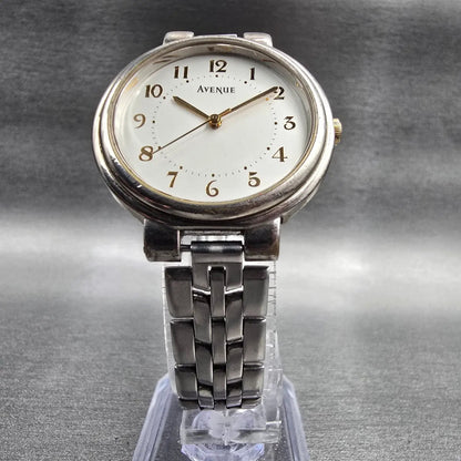 Seiko Avenue Watch Men 31mm White Dial Silver Tone Round 7N01-6270 New Battery5