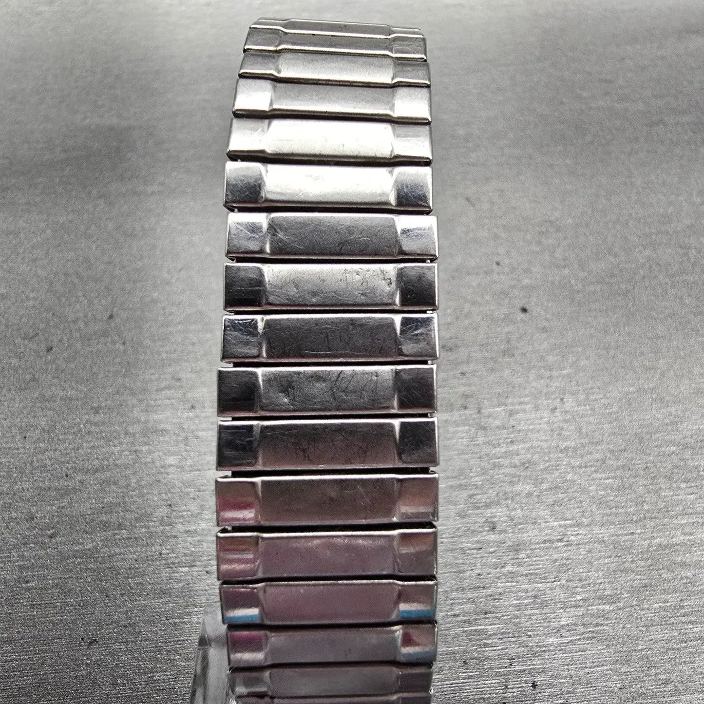 Seiko Watch Men 25mm Silver Dial Silver Tone Rectangle 6530-5510 New Battery VTG7
