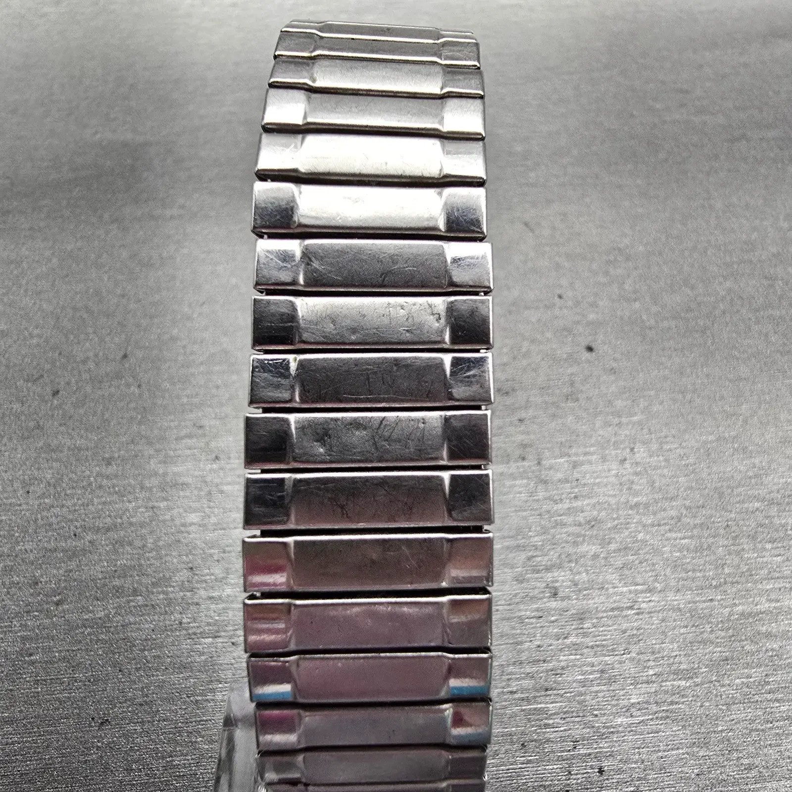 Seiko Watch Men 25mm Silver Dial Silver Tone Rectangle 6530-5510 New Battery VTG7
