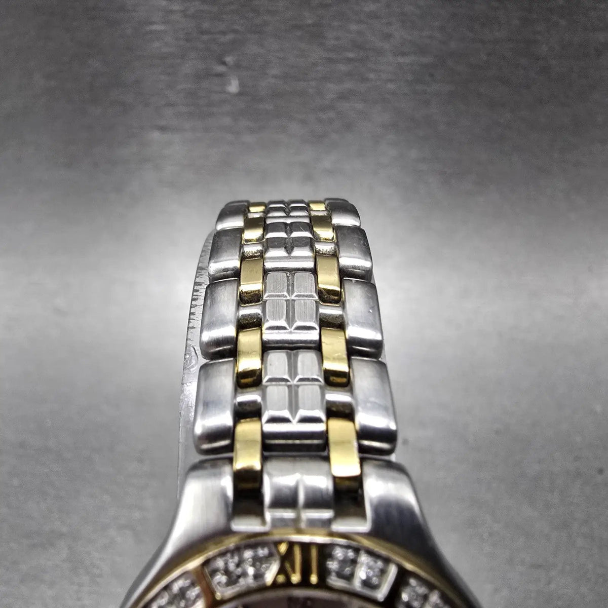 Citizen Eco-Drive Lucca Watch Women 25mm MOP Dial Two Tone Date Diamonds Runs L4