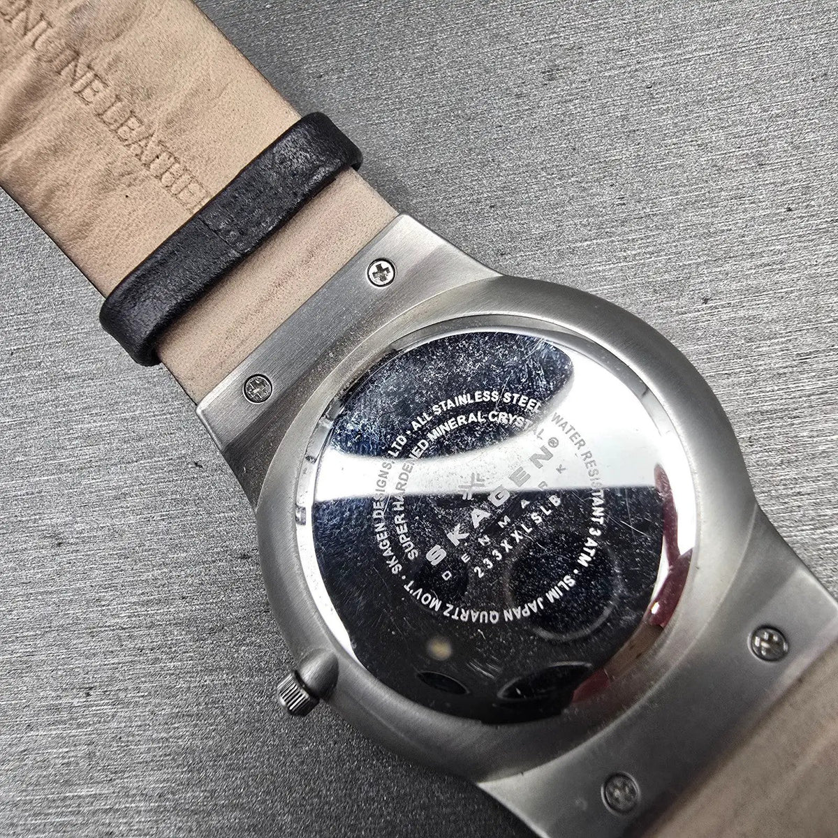 Skagen Grenen Watch Men 37mm Black Dial Silver Date Round 233XXLSLB New Battery10