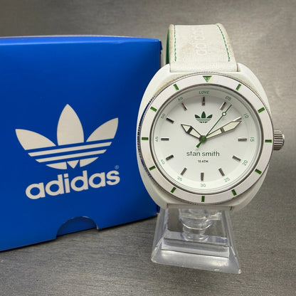 Adidas Stan Smith watch Men 45mm White Dial White Tone Round ADH2931 New battery0