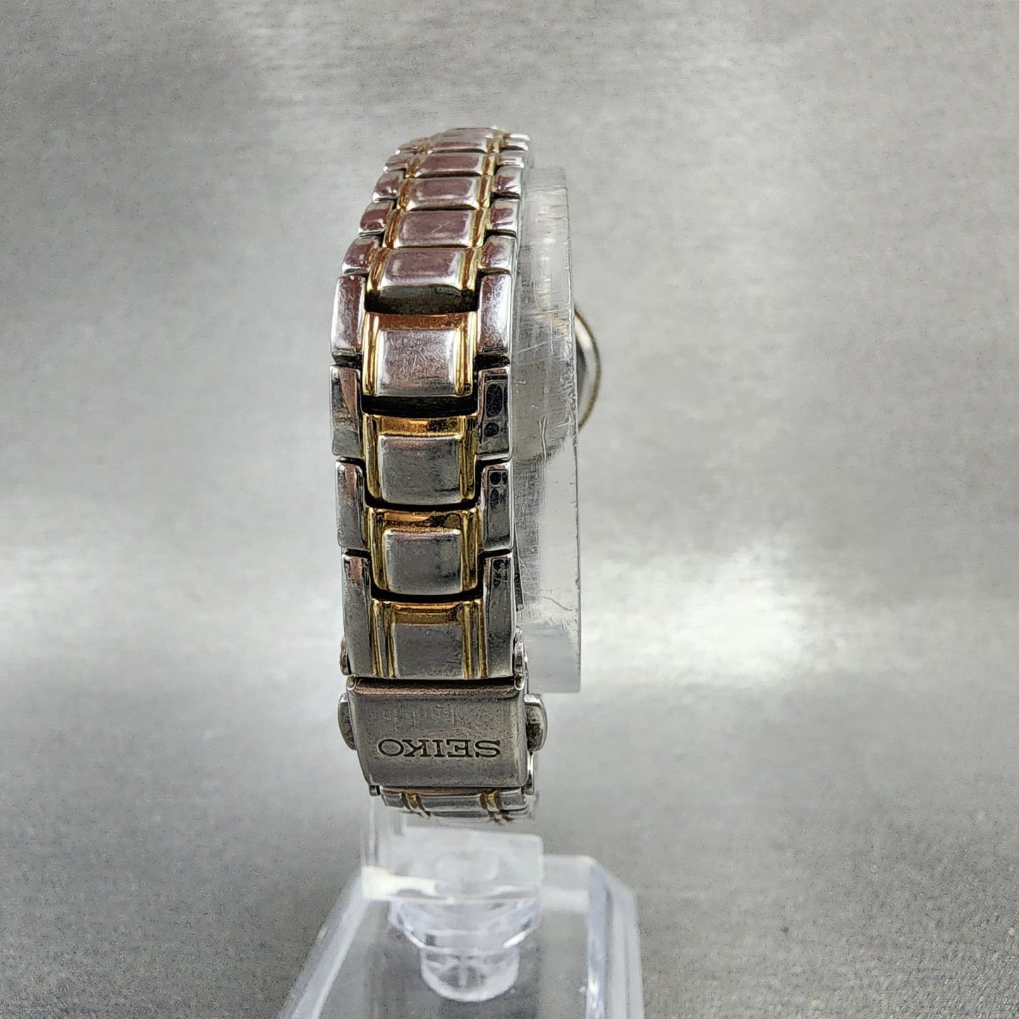 Seiko Watch Women 25mm Purple Dial Two Tone Date Round 7n820DR0 New Battery7