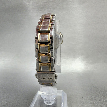 Seiko Watch Women 25mm Purple Dial Two Tone Date Round 7n820DR0 New Battery7