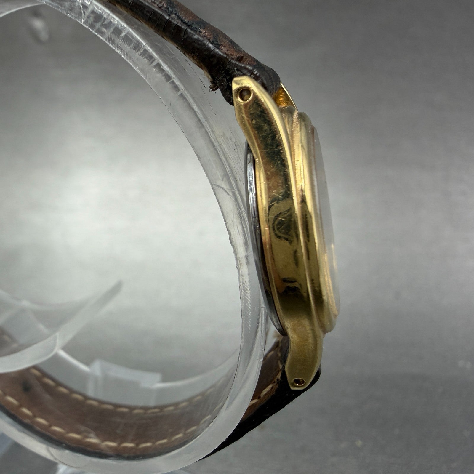 Seiko Watch Women 21mm Champagne Floral Dial Gold Tone Round 4N00-0608 New Batt3