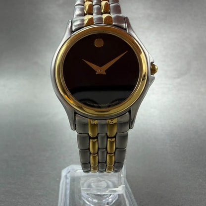 Movado Museum Watch Women 28mm Black Dial Two Tone Round 81-E4-0823 New Batteryr5