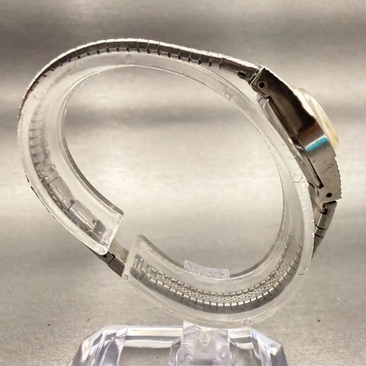 Seiko Watch Women 18mm Silver Dial White Gold Plated Oval 11-7440 Manual Runs8