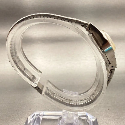 Seiko Watch Women 18mm Silver Dial White Gold Plated Oval 11-7440 Manual Runs8