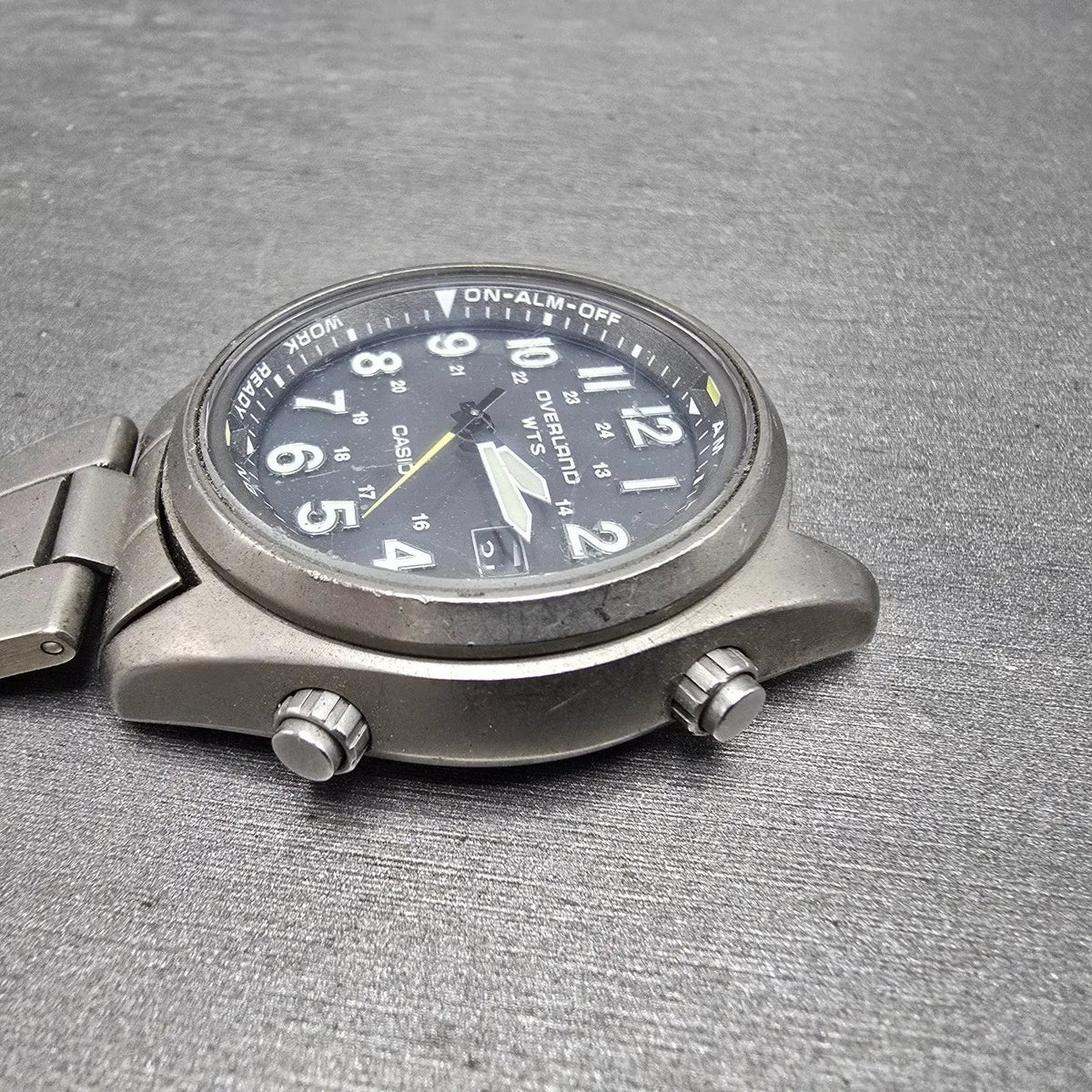 Casio Overland WTS Watch Men 39mm Gray Dial Titanium Date OVW-100TDJ  PARTS4