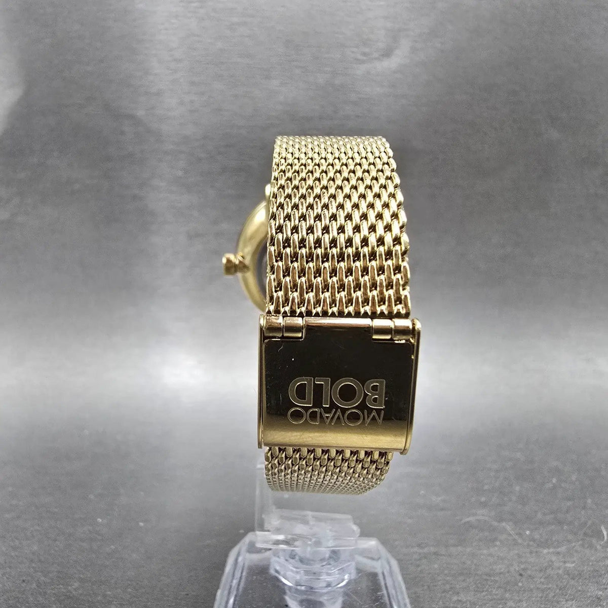 Movado Bold Shimmer Watch Women 34mm Gold Dial Gold Round 3600151 New Battery7