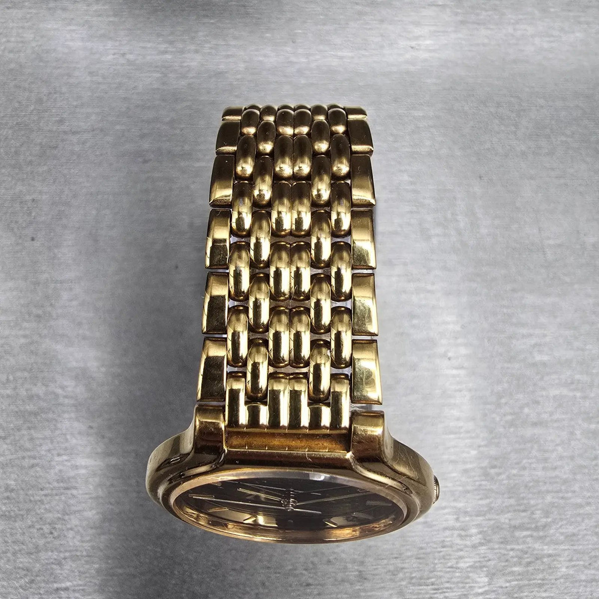 Seiko Watch Women 34mm Black Dial Gold Tone Round V701-6K69 New Battery4
