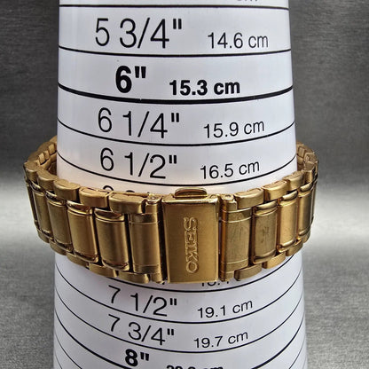 Seiko World Timer Watch Men 38mm Gold Dial Chrono Alarm Date 5T52-6A28 New Batt9