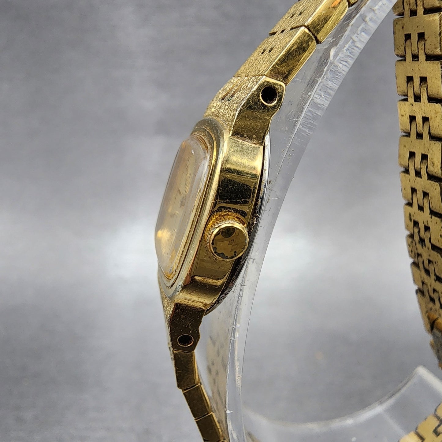 Seiko Tank Watch Women 16mm Champagne Dial Gold Tone 2c205739 New Battery2