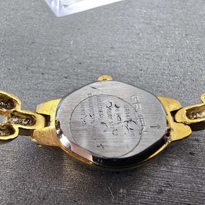Gruen Watch Women 18mm MOP Dial Two Tone Ovel New Battery Vintage9
