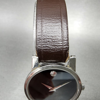 Movado Museum Watch Women 25mm Black Dial Steel Round 84.A1.845 New Battery4