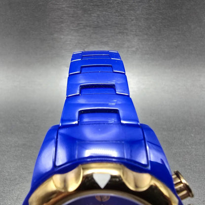 Invicta Chronograph Watch Women 39mm Blue Dial Blue Ceramic Date READ!!!!! 200706