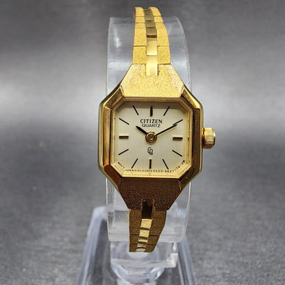Citizen Watch Women 17mm Champagne Dial Gold Tone NOS 3220890809 New Battery2