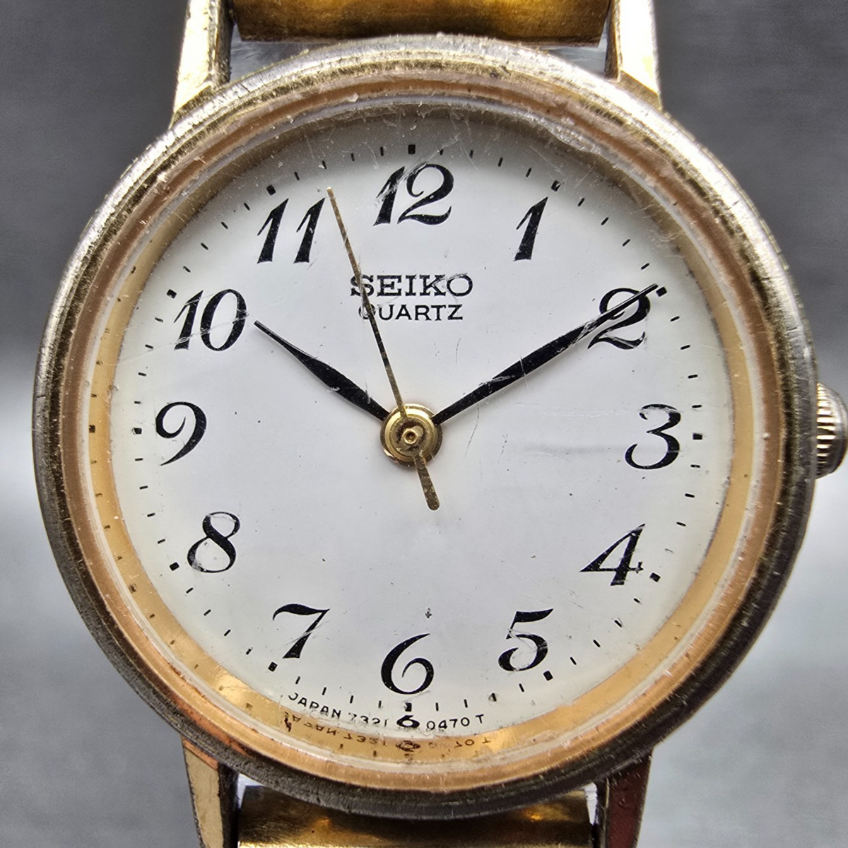 Seiko Watch Women 23mm White Dial Gold Tone Round 7321-0100 New Battery VTG JP31