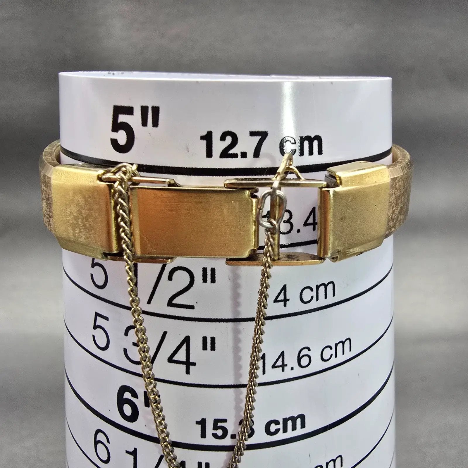 Seiko Watch Women 12mm Gold Dial Gold Tone Rectangle 1320-5040 New Battery VTG9