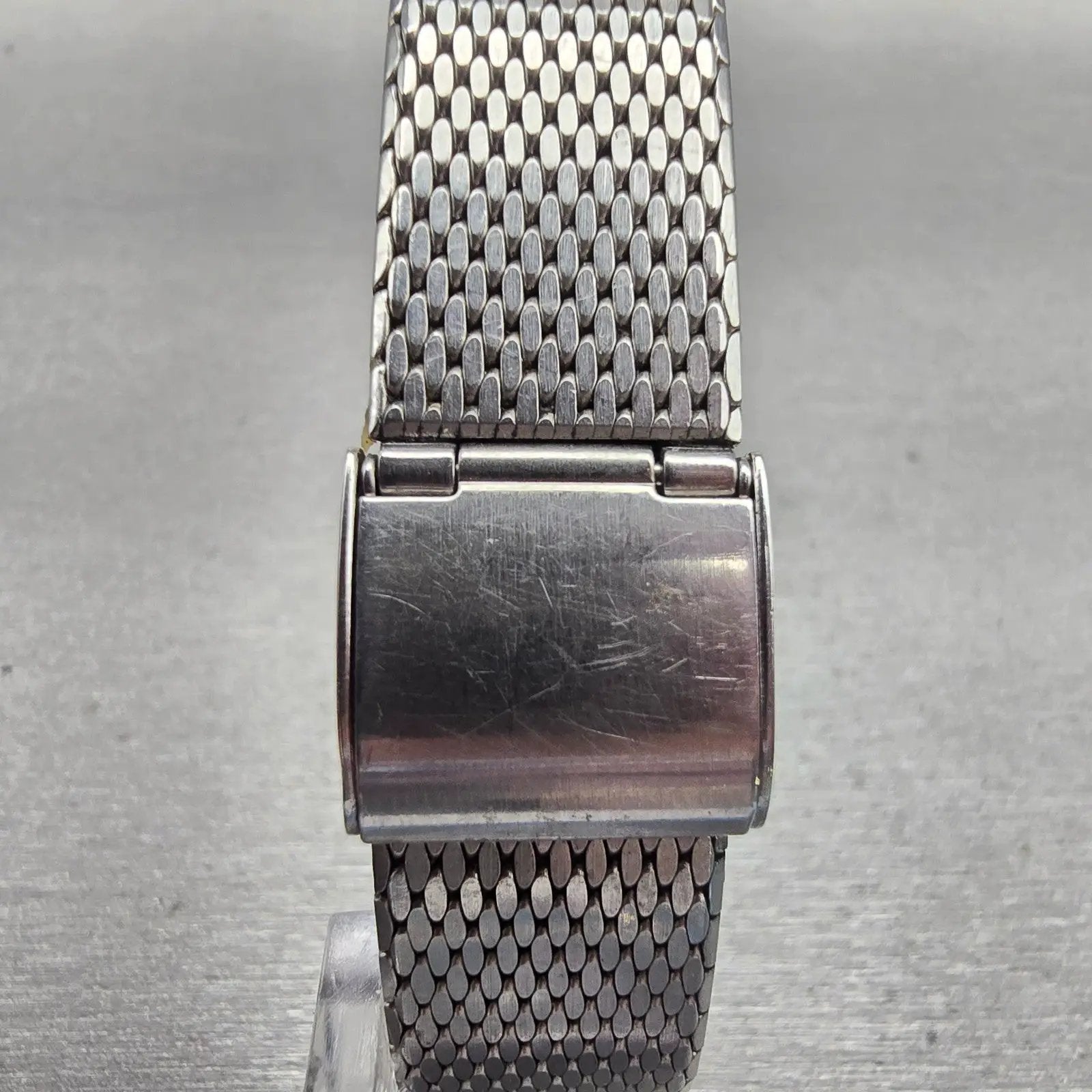 Seiko Watch Men 37mm Silver Dial Silver Tone Rectangle 43-5200 New Battery VTG7