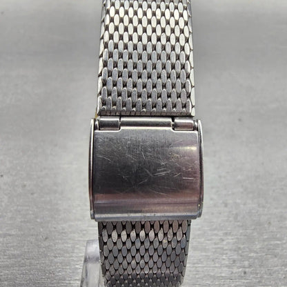 Seiko Watch Men 37mm Silver Dial Silver Tone Rectangle 43-5200 New Battery VTG7