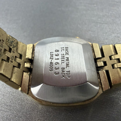 Seiko Digital Watch Women 23mm Gold Tone Month Date L012-4009 New Battery9