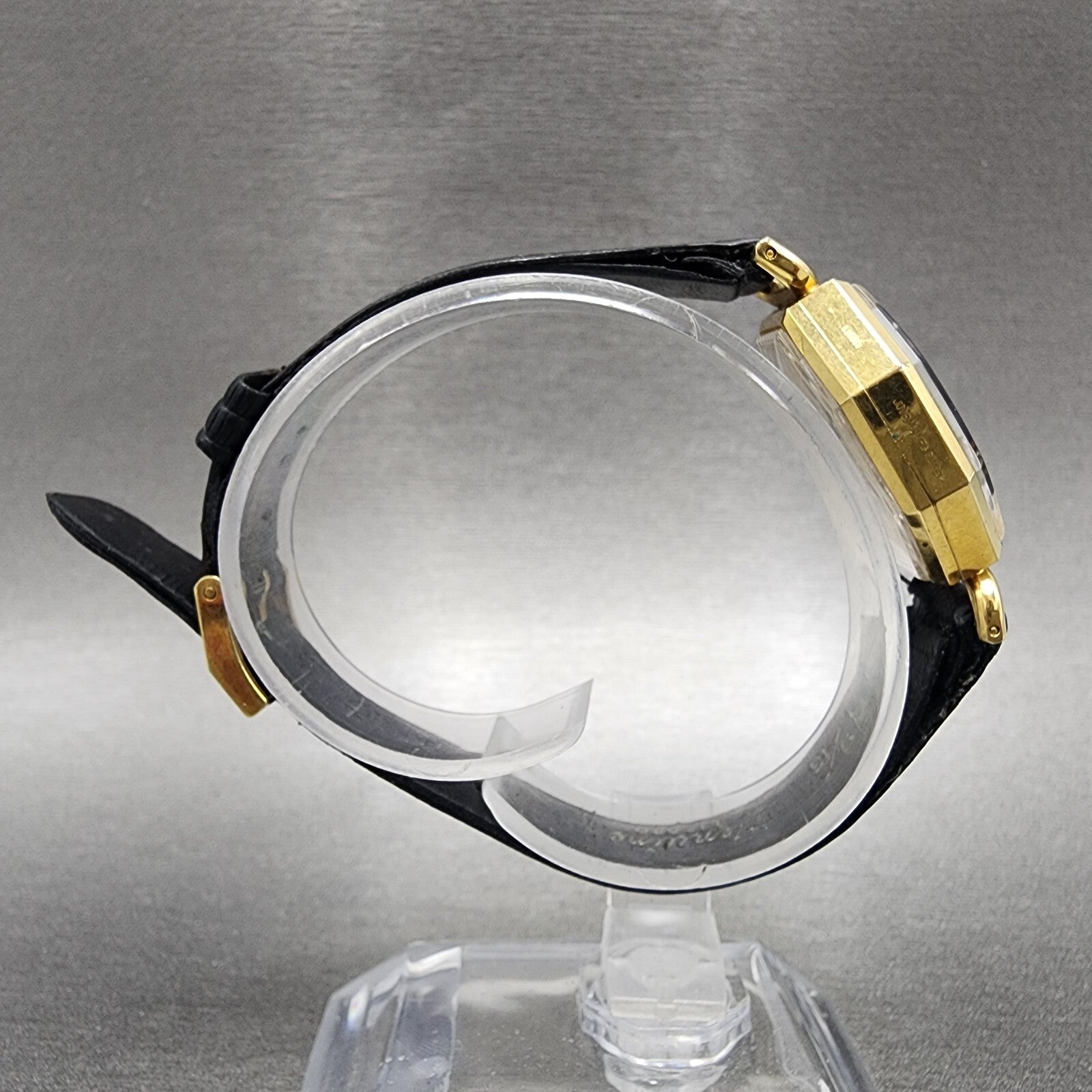 Juvenia Mystery Dial Watch Women 23mm Black Dial Gold Plated Octagon Manual Wind9