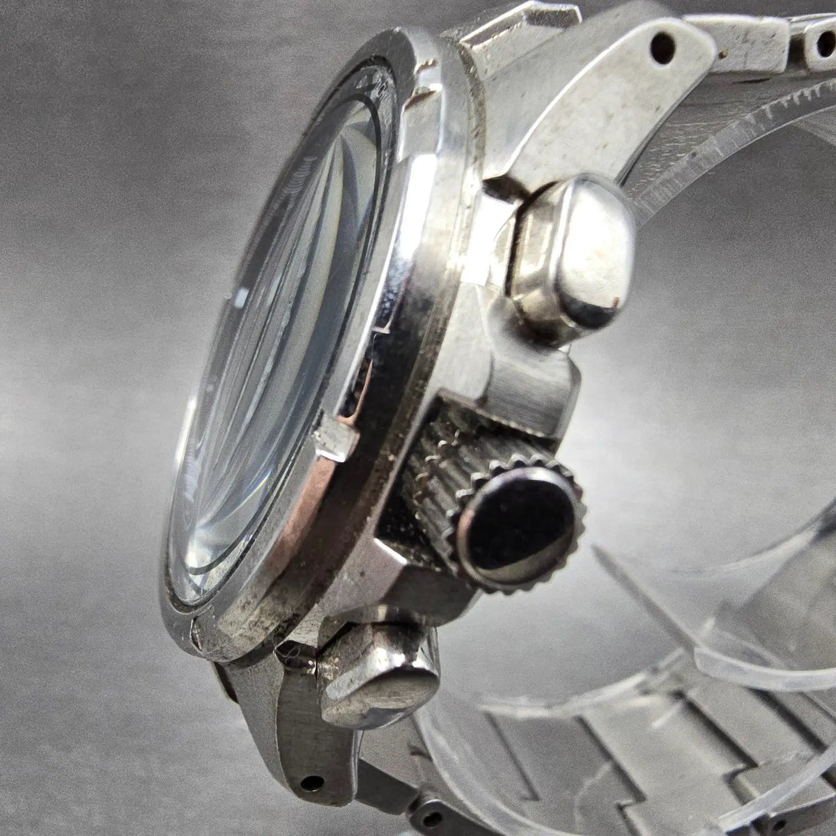 Alba Solar Chronograph Watch Men 42mm Black Dial Steel Date V175-0AB0 Works2