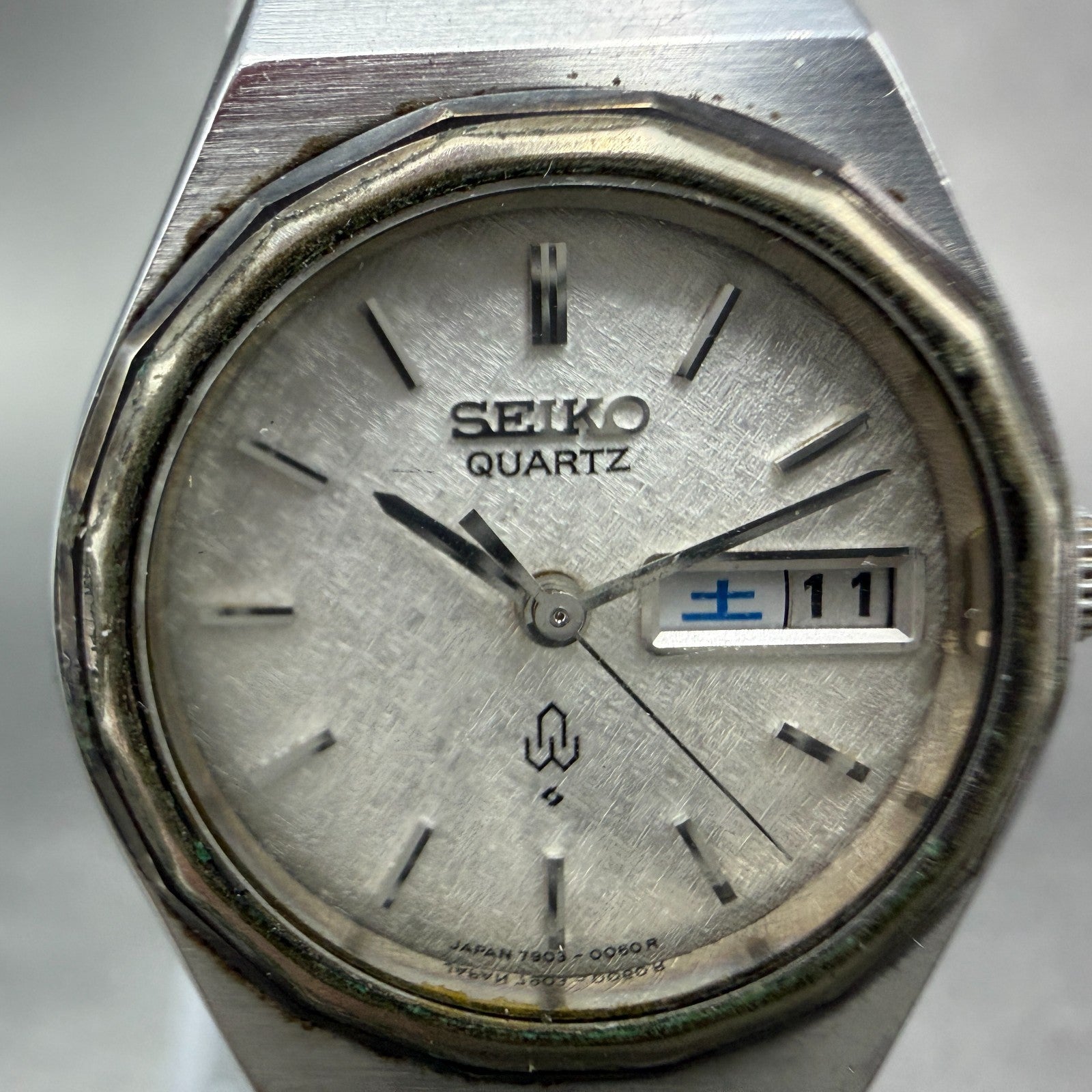 Seiko Watch Women 24mm Silver Dial Silver Tone Daydate 7903-0060 New Battery1