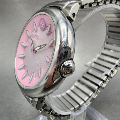 Philip Stein Fruitz Watch Women 38mm Pink Dial Stainless Steel Round New Battery2
