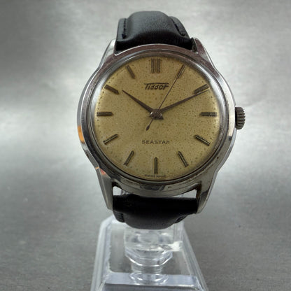 Tissot Seastar Watch Men 34mm Champagne Dial Silver Tone Round Manual Runs VTG5