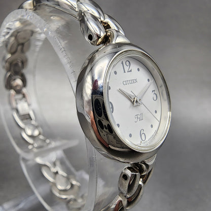 Citizen Fill Watch Women 22mm White Dial Silver Tone Round 5930-S013704 New Batt