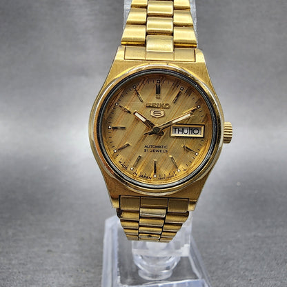 Seiko Automatic Watch Women 24mm Champagne Dial Gold Tone Daydate 42070041 PART0