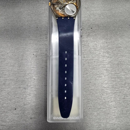 Swatch Tailleur Watch Men 34mm Gold Dial Gray Case Round GM109 New Battery NOS10