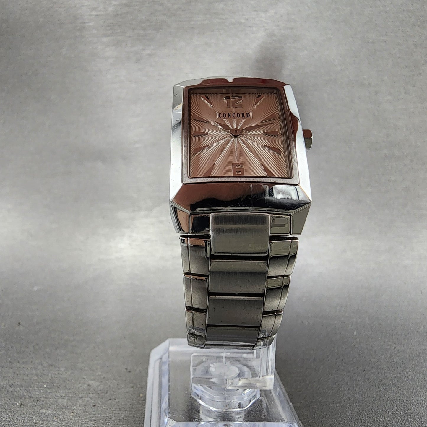 Concord Carlton Tank Watch Women 23mm White Dial Steel Rectangle New Battery5