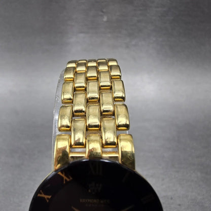 Raymond Weil Othello Watch Women 24mm Black Dial Gold Plated 157 New Battery4